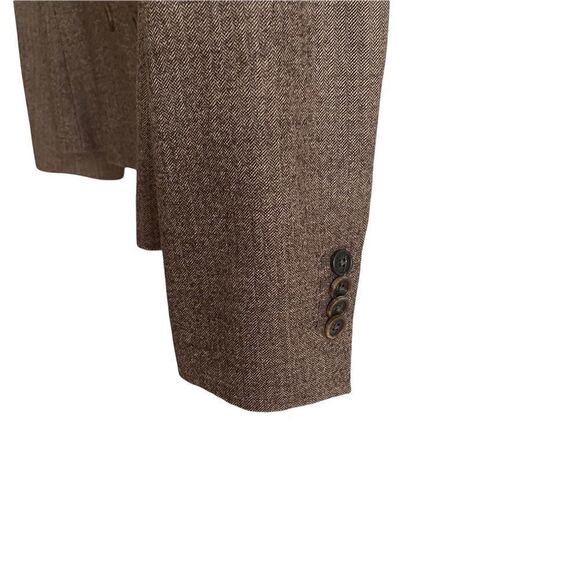 BROOKS BROTHERS Loro Piana Wool Double Breasted Blazer Brown 10 - Picture 6 of 10